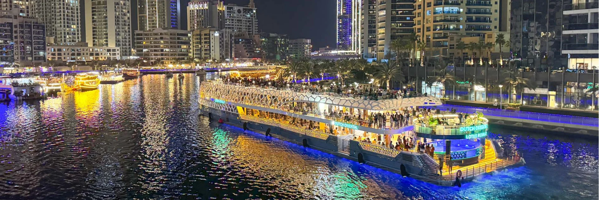 Lotus royale megayacht dinner